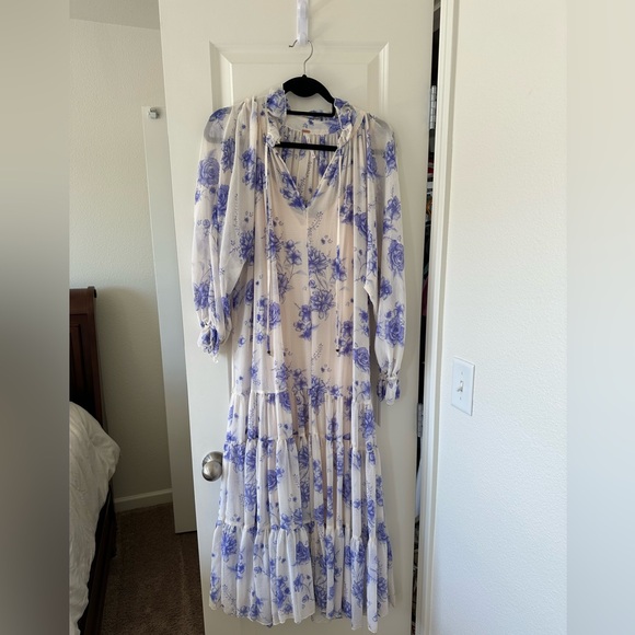 Free People Purple Floral Long Sleeve Dress - Picture 1 of 4